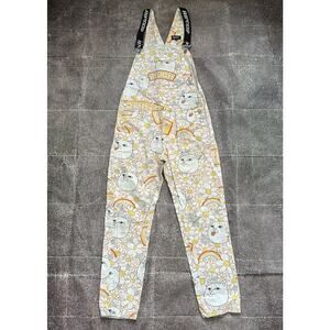 Men's RipnDip Daisy Daze Floral Cat Print All Over Print Wide Leg Overalls Sz 30